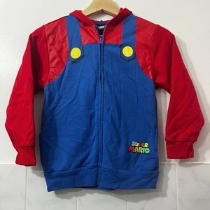 Super Mario Brothers Mad Engine S Boy Girl Kids Full Zip Hoodie Jacket Costume - Picture 1 of 8