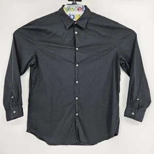 John Varvatos Shirt Mens Large Black Luxe Button Up Long Sleeve Cotton Preppy - Picture 1 of 11