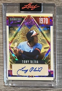 Hoja 2025 Temporadas en el Sol #SSE-TO1 Tony Oliva Holo Lámina Arco Iris Automático #10/10 - Imagen 1 de 2