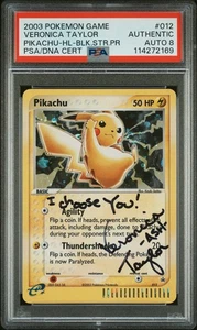 PSA 8 Pikachu Holo #012 Veronica Taylor Autograph 2003 Promo 114272169 - Picture 1 of 2