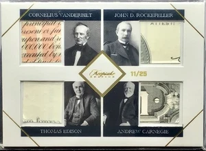 2023 Keepsake Historical Vanderbilt,Edison,Rockefeller,Carnegie Quad Relics - Picture 1 of 2