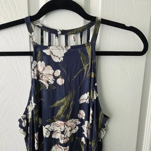 ABERCROMBIE & FITCH Summer Dress Size Small Long Maxi Navy Floral - Picture 1 of 22