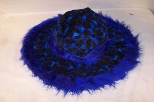 BLUE CRAZY WILD HAT W FLAMES HT018 stage party hats dress up halloween novelty - Picture 1 of 1