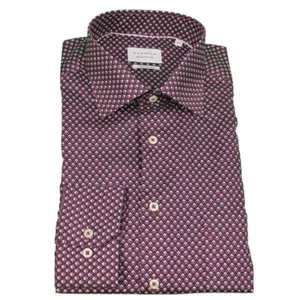 Eterna Herren Hemd langarm Comfort Fit rot gemustert 4153 E19K 54 beere - Picture 1 of 3