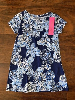 Lilly Pulitzer Girl SMALL 4-5 Low Tide Navy BOUQUET ALL DAY MINI CODY Dress NWT - Image 1 of 4