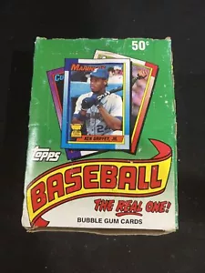 1990 Topps Baseball Wax Box 36 Packs Sealed Possible NNOF Frank Thomas Rookie *2 - Picture 1 of 8