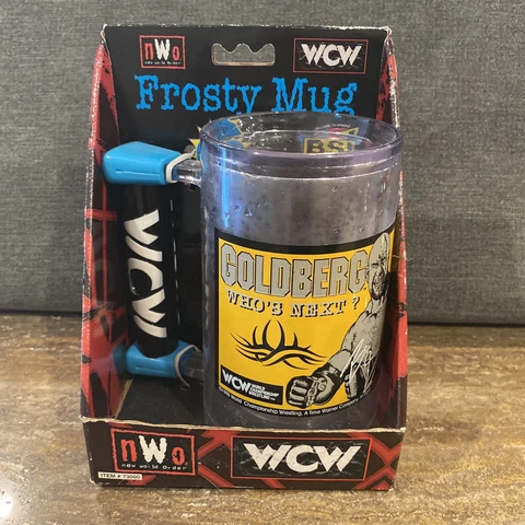 WCW NWO Bill Goldberg "Who's Next?" BSI Frosty Mug 1998 Item #73000 *New* Lot B Cover