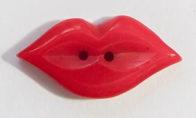 SUPER RARE 1" CHERRY RED LIPS BAKELITE BUTTON FABULOUS! - Image 1 of 2
