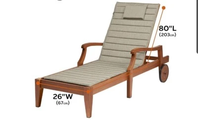 Cojín chaise salón Storigami resistente al agua 80 x 26 pulgadas gris jaspeado Foto 1 de 4