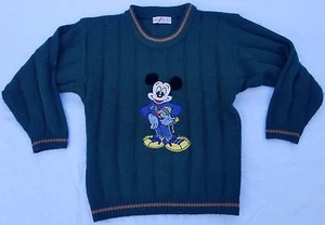 Mickey Mouse Disney knitted sweater kids sz XS More.12 Green - Picture 1 of 8