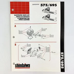 Shindaiwa 575 695 Chainsaw Parts List 1992 Vintage Original - Picture 1 of 2