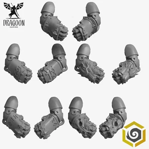 Primal Hounds Power Fists Set Custom Bits For Sci-Fi Tabletop Miniatures - Picture 1 of 1