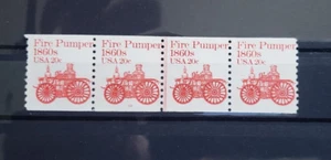 US STAMPS #1908 20c FIRE PUMPER PNC 4 Plate Number 10 1981 -1984 SUPERB MNH - Picture 1 of 3