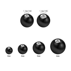 Wholesale 14G/16G BLACK Replacement BALLS Ear Belly Labret Piercing Accessories