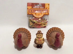Hallmark Miniaturen Erntedank Ernte Truthahn Salz Pfefferstreuer Pilger Katze - Bild 1 von 12