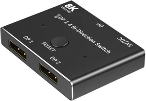 DP 1.4 Bi-Directional 2 Way DisplayPort Switch Selector 8K@30Hz 4K@120Hz 5K@60Hz - Picture 1 of 9