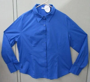 HOTOUCH Womens Cotton Basic Button-Down Long-Sleeve Dress Shirt Slim Fit - XL - Picture 1 of 3