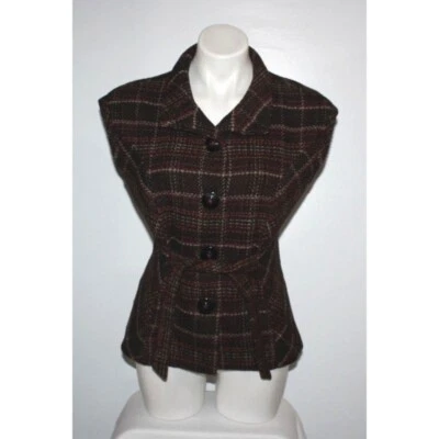 Chaleco con botones de tweed para mujer CABI talla M Foto 1 de 3