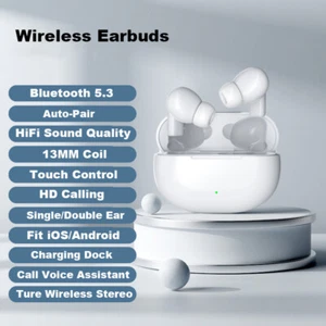 Bluetooth Earphones Headphones For iPhone 16 15 14 Pro Max 13 12 11 Pro Samsung - Picture 1 of 15