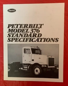 1988 Peterbilt "MODEL 376" - Original Truck Dealer Sales Brochure / Specs - Imagen 1 de 4
