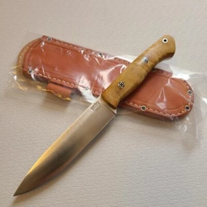 Bark River Knives Aurora 2 CPM3V Dark Curly Maple #1 Red Liner Mosaic JAPAN NEW - Picture 1 of 5