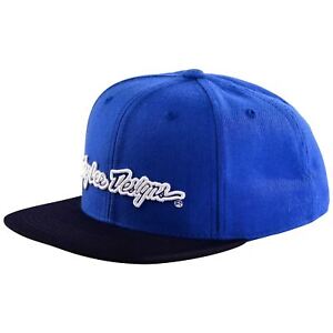 Troy Lee Designs Snapback Hat Cap TLD MX BMX Casual Wear Signature - Blue/White