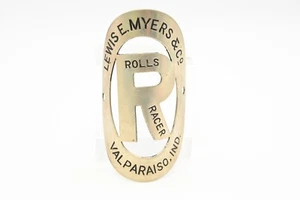 Antq/Vntg Lewis E. Myers & Co., Rolls Racer Head Badge Name Plate Valparaiso IN - Picture 1 of 5