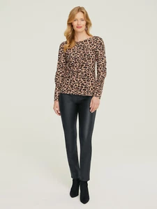 Ladies Ashely Brooke Animal Print Frill Top UK Sz 14 BNEW - Picture 1 of 4