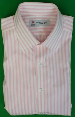 Turnbull & Asser Pink/White Candy Stripe Shirt w/T&A Collar & Barrel Cuffs 16-33 - Image 1 of 4