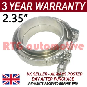 V-BAND CLAMP + FLANGES COMPLETE STAINLESS STEEL EXHAUST TURBO HOSE 2.35" 60mm - Imagen 1 de 1