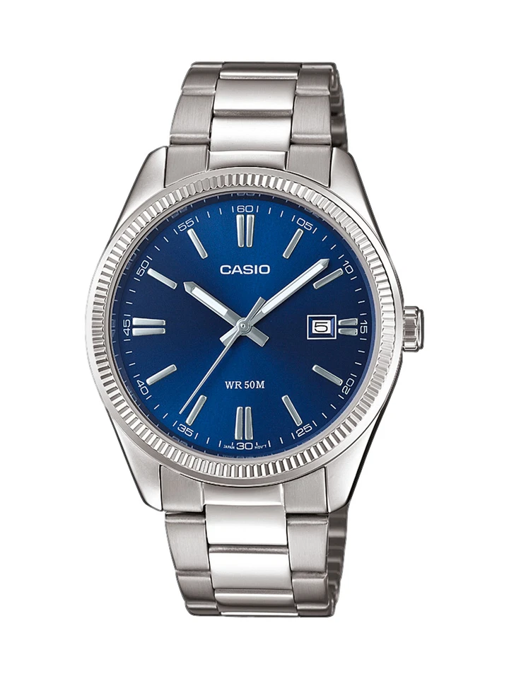 Orologio Uomo CASIO MTP-1302PD-2A Bracciale Acciaio Blu Classico
