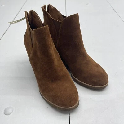 Bettye Muller Wedge Zip Up Suede  Ankle Boots Camel Women’s Size 7 - Image 1 of 4