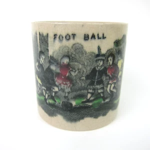 Antica tazza bambino Ironstone con trasferimento bambini che giocano a calcio RARA - Foto 1 di 10