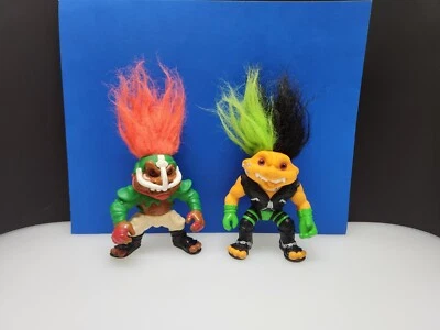 Vintage Lot Of 2 Battle Trolls T.D Troll And Punk Troll Figures Only Hasbro 1992 - Image 1 of 4