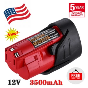 New Pack For Milwaukee M12 Li-ion 12 Volt 3.5Ah 48-11-2420 48-11-2401 Battery US - Picture 1 of 12