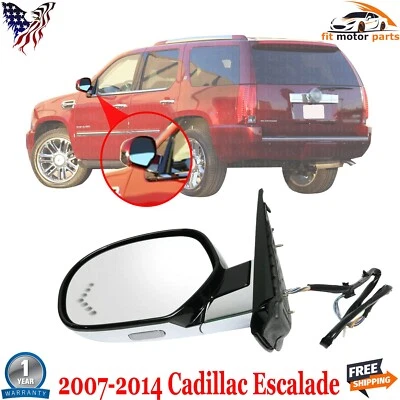 New Front Mirror Power Glass + Folding Left Side For 2007-2014 Cadillac Escalade Foto 1 de 4