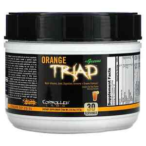 2 X Controlled Labs, Orange Triad + Greens, Lemon Ice Tea, 14.7 oz (417 g)