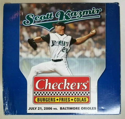 Scott Kazmir #26 Promotional Statue Tampa Bay Rays Checkers Burgers July 2006 Cover
