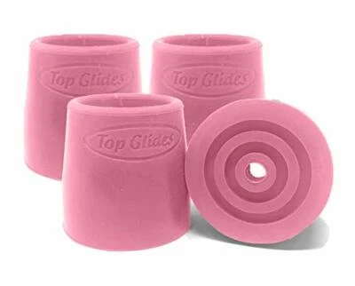 Top Glides Steel-Reinforced Walker Glide Tips Commode Bath Bench Rubber Tips,4PC - Image 1 of 3
