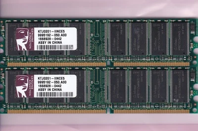 512MB 2x256MB PC3200 KINGSTON KTJ0201-IINCE5 DDR-400 DDR1 Desktop Ram Kit DIMM - Image 1 of 2