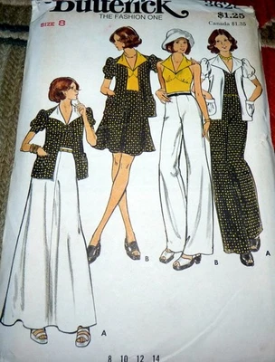 *LOVELY VTG 1970s JACKET HALTER TOP SKIRT PANTS Sewing Pattern 8/31.5 FF - Image 1 of 2