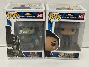 (2) Funko Pop! Marvel Thor Ragnarok: Hulk #241 & Valkyrie #244 *CAJA DAÑADA* NUEVO EN CAJA - Imagen 1 de 10