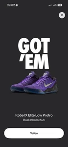 Nike Kobe 9 Elite Low Protro Hyper Grape and Cave Purple Größe EUR 46/ US 12 - Bild 1 von 1