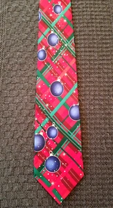 Corbata roja adorno navideño 100 % seda - Imagen 1 de 4