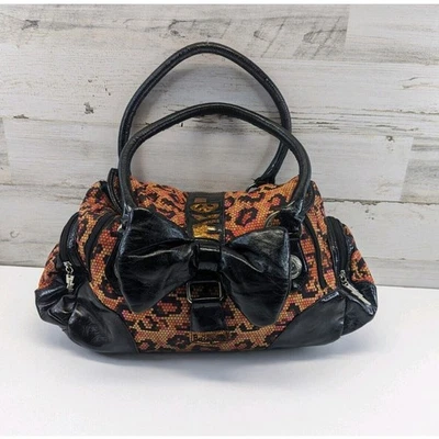 Bolso de Mano Betsey Johnson con Lazo Leopardo Naranja Negro Cartera Halloween Otoño Foto 1 de 4