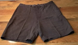 Tommy Bahama Shorts 36 Dark Brown Casino Deck Cruisewear 100% Silk Flat Front - Picture 1 of 7