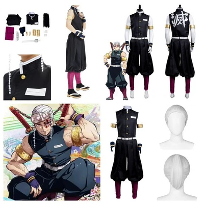 Anime Demon Slayer 2 Uzui Tengen Cosplay Costume roleplay Pants top full suits - Image 1 of 4