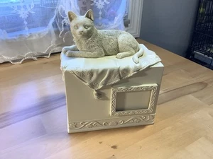 Comfy Hour 7.75” Angel Star Pet Cat Urn - Ashes Memorial Urn Beige - Picture 1 of 7