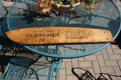 ANTIQUE FARM WOODEN HAY SWATH BOARD MARKED WILL FIT M 1517 MINNESOTA HERSCHEL - Image 1 of 4