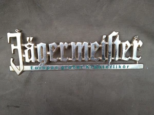 rel. großer Schriftzug ca. 28cm Jägermeister Werbung Bar Hobbykeller Messing alt - Bild 1 von 4